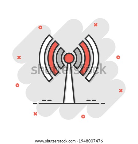 Wifi internet icon in comic style. Wi-fi wireless technology vector cartoon illustration pictogram. Network wifi business concept splash effect.