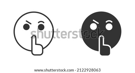 Quiet icon in flat style. Silence vector illustration on isolated background. Hush sign business concept.