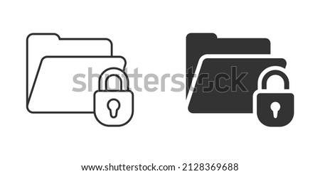Files folder permission icon in flat style. Document access vector illustration on isolated background. Secret archive sign business concept.