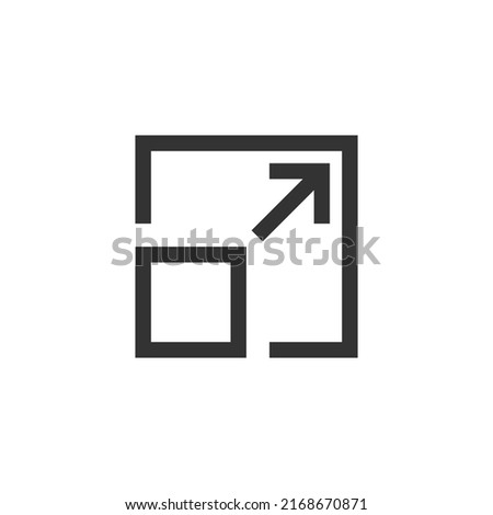 Compact size icon in flat style. Scale fit vector illustration on isolated background. Resize button sign business concept.
