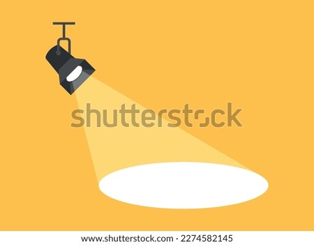 Lamp illumination icon in flat style. Spotlight vector illustration on isolated background. Floodlight energy sign business concept.