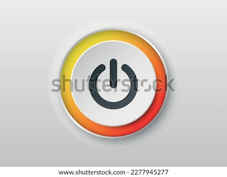 Shut down icon in flat style. Energy symbol vector illustration on isolated background. Start sign business concept.