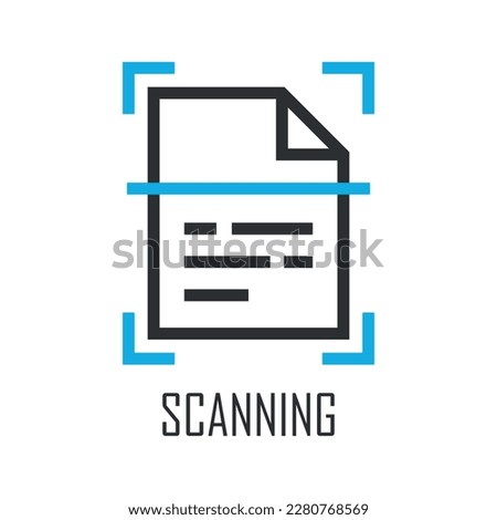 Scan document icon in flat style. Recognize text vector illustration on isolated background. File scanner sign business concept.