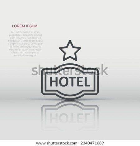 Hotel 1 star sign icon in flat style. Inn vector illustration on white isolated background. Hostel room information business concept.