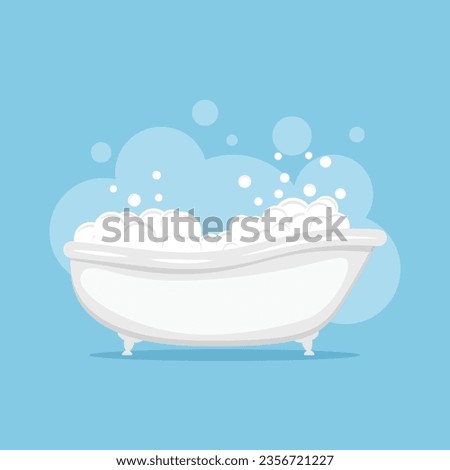 Bath icon in flat style. Bathroom vector illustration on isolated background. Bathtub sign business concept.