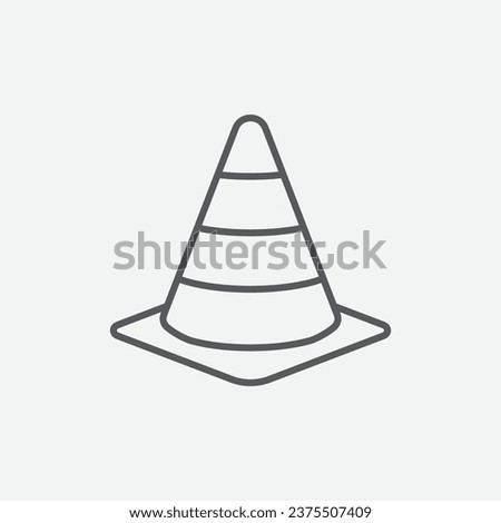 Traffic cone icon in flat style. Safety obstacle vector illustration on isolated background. Construction barrier sign business concept.