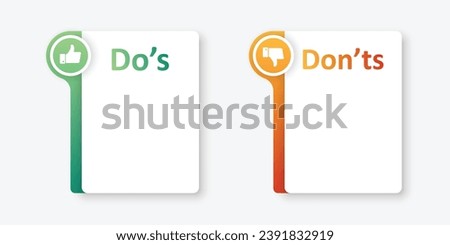 Do and dont icon in flat style. Dos and Don'ts vector illustration on isolated background. Pros and Cons sign business concept.