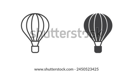 Hot air balloon icon in flat style. Aerostat vector illustration on isolated background. Transport sign business concept.