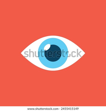 Human eye icon in flat style. Eyeball vector illustration on isolated background. Vision sign business concept.