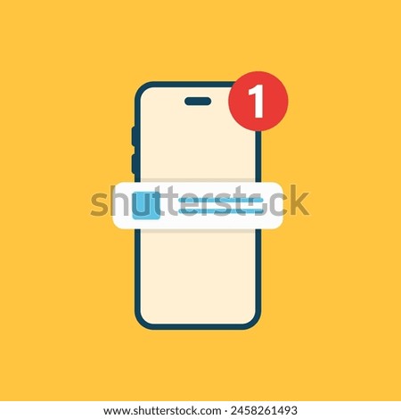 Phone notifications icon in flat style. Smartphone with new notice vector illustration on isolated background. Reminder message sign business concept.