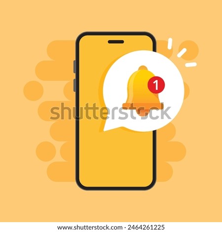 Phone notifications icon in flat style. Smartphone with new notice vector illustration on isolated background. Reminder message sign business concept.