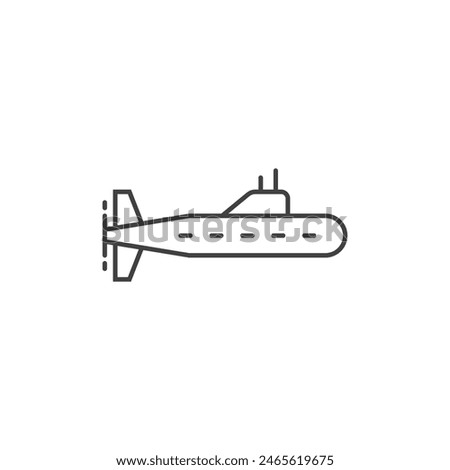 Submarine icon in flat style. Bathyscaphe vector illustration on isolated background. Underwater transport sign business concept.