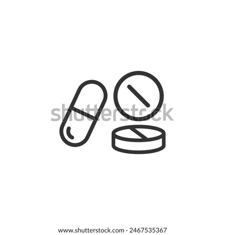 Pills capsules icon in flat style. Medical tablet vector illustration on isolated background. Healthcare drug sign business concept.