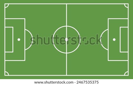 Soccer field in flat style. Football stadium vector illustration on isolated background. Sport plan sign business concept.