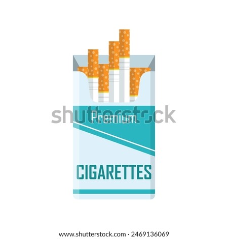 Packet of cigarettes icon in flat style. Smoking vector illustration on isolated background. Tobacco box sign business concept.