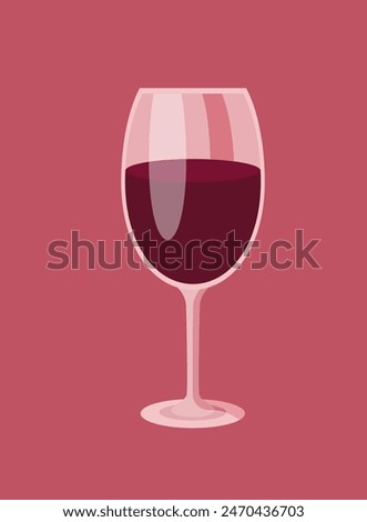 Wine glass icon in flat style. Flask vector illustration on isolated background. Champagne wineglass sign business concept.