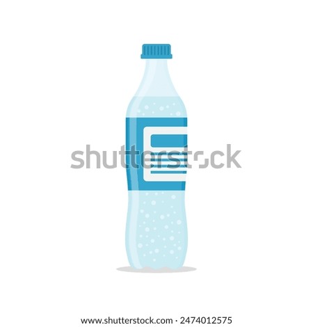 Pure water drink icon in flat style. Plastic bottle and drinking glass vector illustration on isolated background. Water beverage sign business concept.