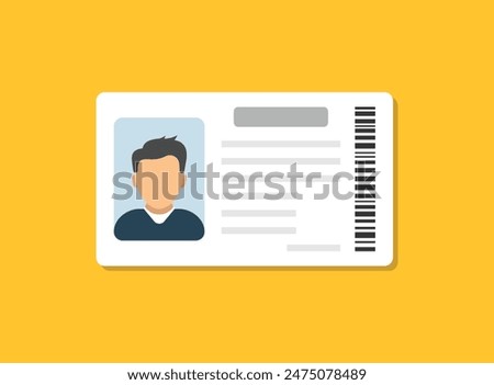 Driver license icon in flat style. Identification document vector illustration on isolated background. Profile card sign business concept.