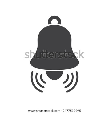 Notification bell icon in flat style. Incoming inbox message vector illustration on isolated background. Ringing bell sign business concept.