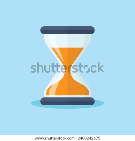 Hourglass icon in flat style. Sandglass vector illustration on isolated background. Sand clock sign business concept.