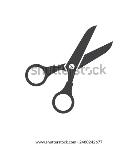 Scissor icon in flat style. Cutting hair equipment vector illustration on isolated background. Hairdressing sign business concept.