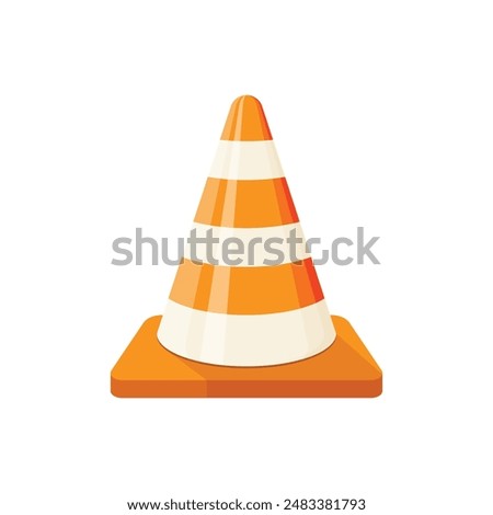 Traffic cone icon in flat style. Safety obstacle vector illustration on isolated background. Construction barrier sign business concept.