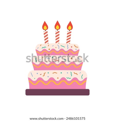 Sweet food icon in flat style. Birthday cake vector illustration on isolated background. Cupcake sign business concept.