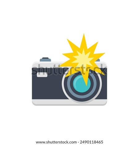 Camera icon in flat style. Photography vector illustration on isolated background. Photo sign business concept.