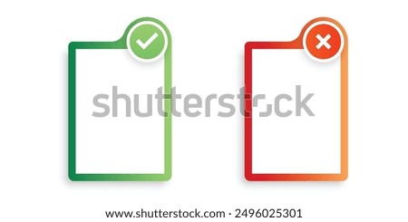 Do and dont icon in flat style. Dos and Don'ts vector illustration on isolated background. Pros and Cons sign business concept.