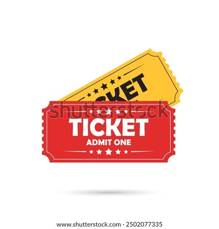 Ticket icon in flat style. Coupon vector illustration on isolated background. Admit one sign business concept.