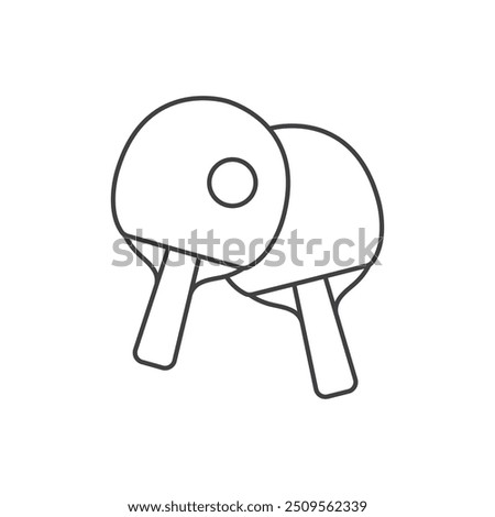 Ping pong icon in flat style. Racket and ball vector illustration on isolated background. Table tennis sign business concept.