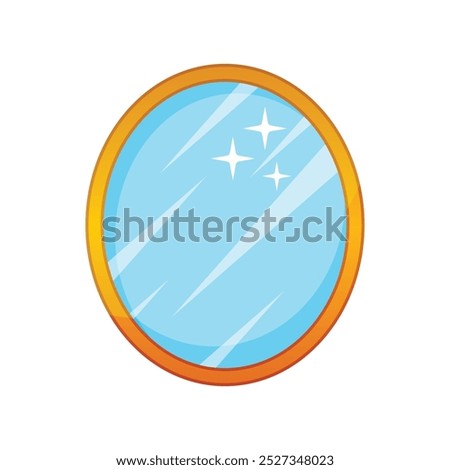 Mirror icon in flat style. Hand mirror glass vector illustration on isolated background. Fashion sign business concept.