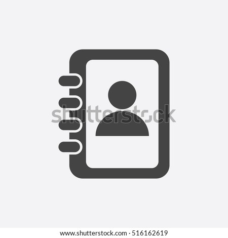 Address book icon. Contact note flat vector illustration on white background.