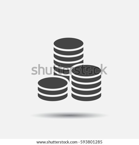 Coins stack vector illustration. Money stacked coins icon in flat style.