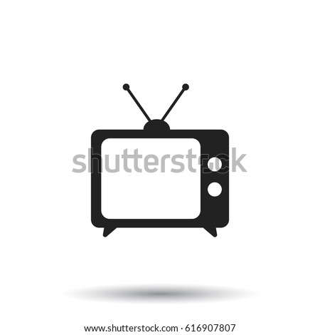 Tv Icon vector illustration in flat style isolated on white background. Television symbol for web site design, logo, app, ui.
