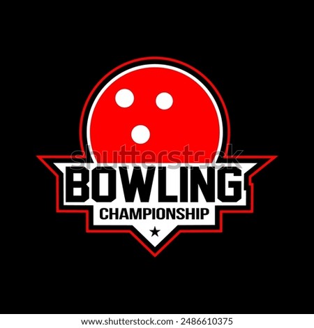 bowling logo, Bowling logo tournament badge logo design vector illustration, Bowling sport logo design vector illustration