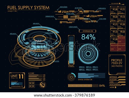 HUD UI for business app. Futuristic user interface HUD and Infographic elements. Abstract virtual graphic touch user interface. UI hud infographic interface screen monitor radar set web elements
