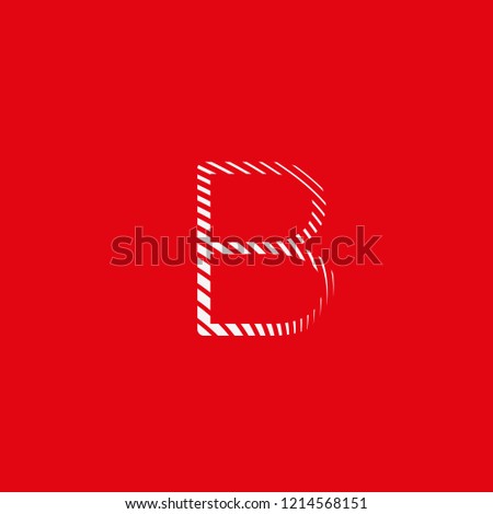 Symbol letter B represented by curved lines in blur