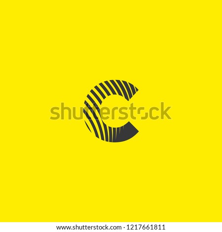 letter logo c lowercase, mutation of lines editable vector