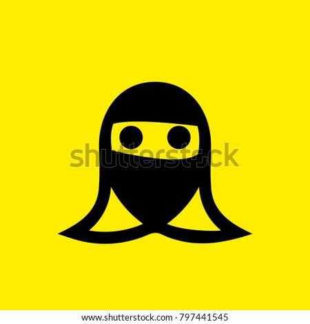 logo woman with burka yellow background