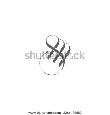 Creative Minimalist Solid Letter SM or MS Iconic Logo Design Using Letters S M template