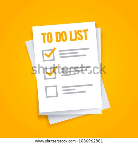 Vector illustration flat To do list icon concept. Paper sheets with check mark.