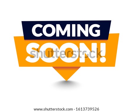 Vector Illustration Modern Coming Soon Banner Icon. Flat Web Label Element.