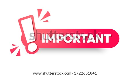 Vector Illustration Important Label. 
Modern Web Banner With Exclamation Mark