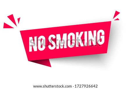 Vector Illustration No Smoking Label. Modern Web Banner Element.