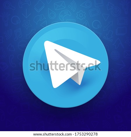 Vector Illustration Telegram Sign With Paper Plane Icon 