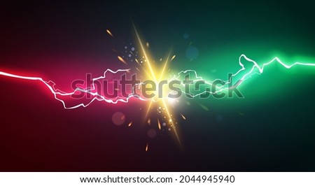 Vector Illustration Energy Lightning For Power Battle