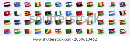 Vector Illustration Giant Africa Flag Set