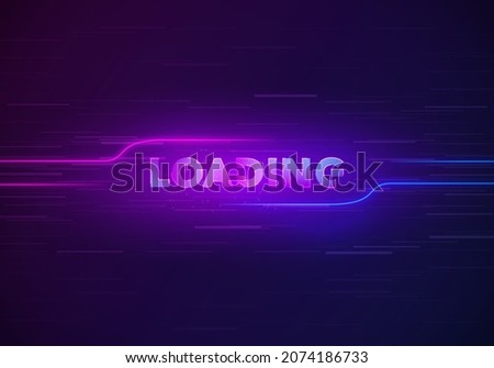 Vector Illustration Cyber Loading Screen In Neon Color
