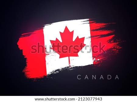 Grunge Flag Of Canada With Splash Style